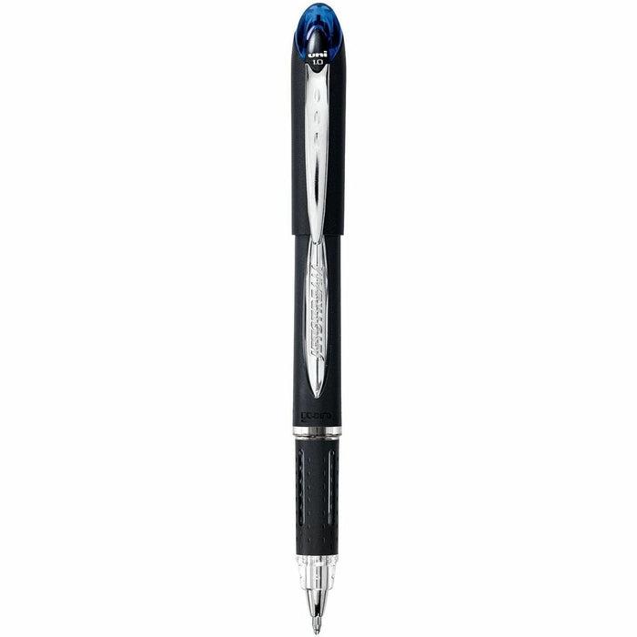 uniball™ Jetstream Ballpoint Pens - Blue Ink - Pigment-based - Black Stainless Steel Barrel - 1 Each