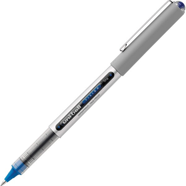 uniball&#8482; Vision Rollerball Pens - 0.7 mm (0.03") Fine Pen Point - Blue Ink - Pigment-based - 1 Each