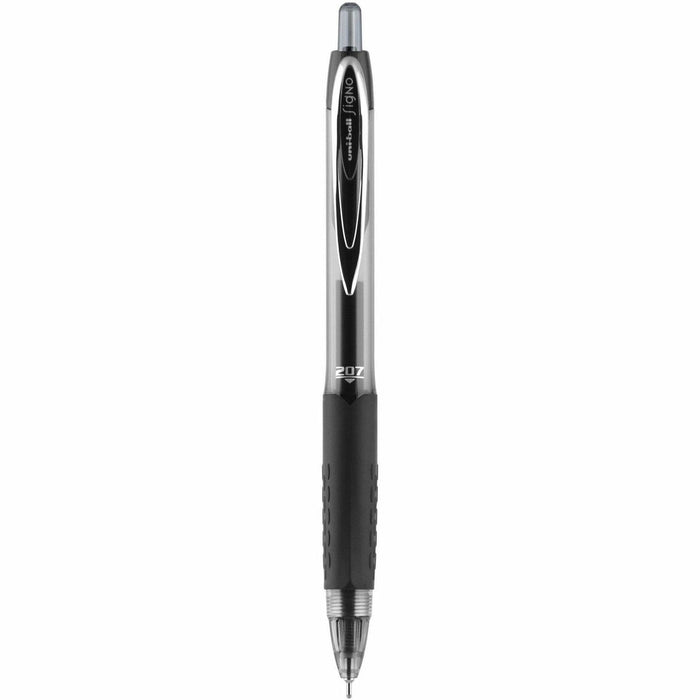 uniball™ 207 Retractable Gel Needle Point - Retractable - Black Ink - Black Barrel - 1 Each