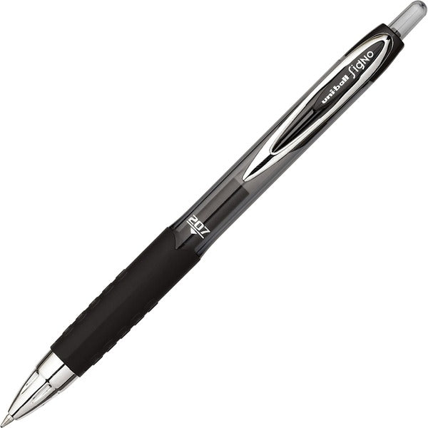 uniball&#8482; 207 Retractable Gel - 0.7 mm (0.03") Medium Conical Pen Point - Refillable - Retractable - Black Ink - Pigment-based - Translucent Barrel - 1 Each