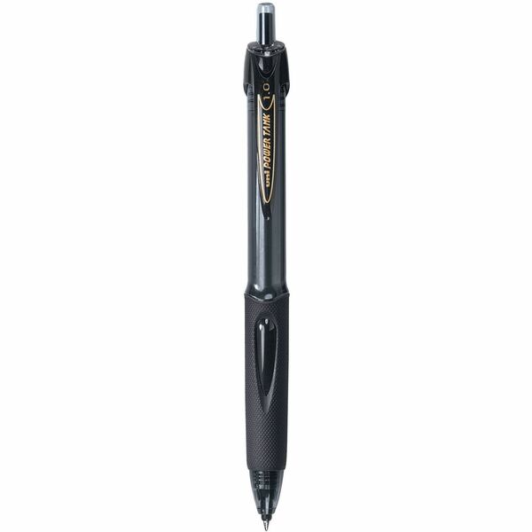 uniball&#8482; Power Tank Retractable Ballpoint Pens - 1 mm (0.04") Medium Pen Point - Refillable - Retractable - Black Ink - Black Barrel - 1 Each