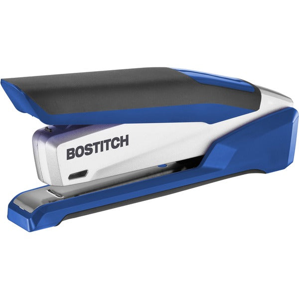 Bostitch InPower Premium Spring-Powered Desktop Stapler - Staples Upto 28 Sheet - Holds Upto 210 Staple - Full Strip - Staple Size: 1/4" (6.35 mm) - Blue, White - 1 Each
