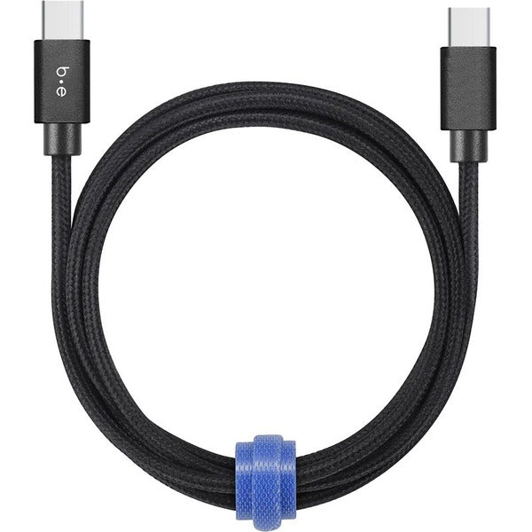 Blu Element Braided Charge/Sync USB-C to USB-C Cable 4ft Black - 4 ft (1.22 m) USB-C Data Transfer Cable for Car Charger, Wall Charger, USB Device - First End: 1 x USB 2.0 Type C - Male - Second End: 1 x USB 2.0 Type C - Male - Black