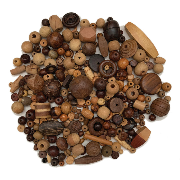 DBLG Import Assorted Wood Beads - Natural Wood - Wood - 40 / Pack