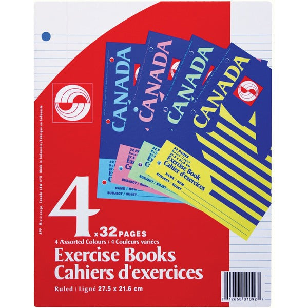APP Stitched Exercise Books - 32 Pages - Stitched - Ruled Front Ruling - 4 / Pack
