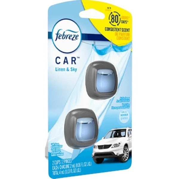 Febreze Car Linen & Sky Air Freshener Clips - Clip - Linen & Sky - Long Lasting - 2 / Pack