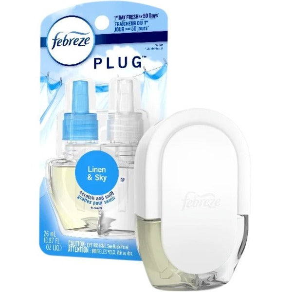 Febreze PLUG Linen & Sky - Oil - 26 mL - Linen & Sky - 45 Day - Phthalate-free, Formaldehyde-free, Flammable - 1 Each