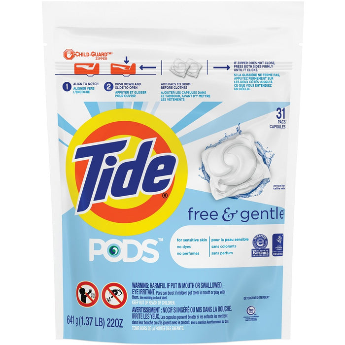 Tide PODS Free and Gentle Laundry Detergent - Phosphate-free, Hypoallergenic, Dye-free - 1 / Pack