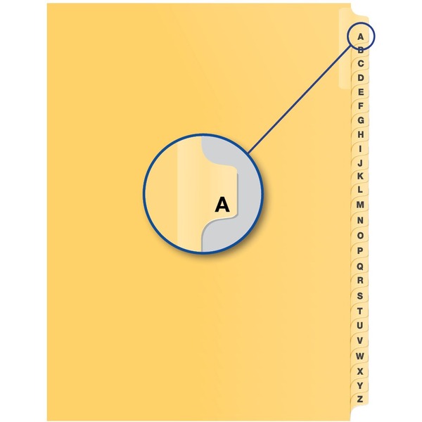 Davis Group Index Divider - Alphabet - A - Buff Divider - 25 / Pack