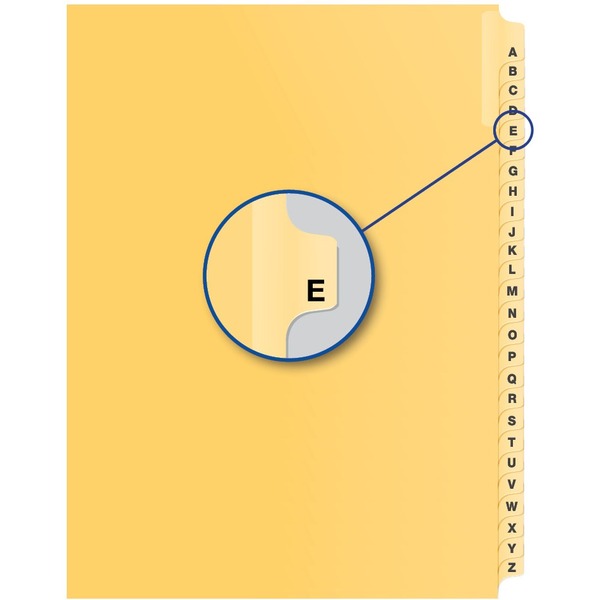 Davis Group Index Divider - Alphabet - E - Buff Divider - 25 / Pack