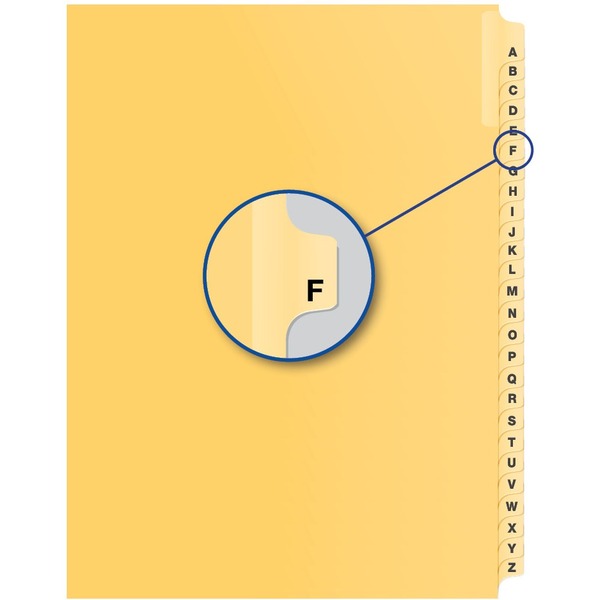 Davis Group Index Divider - Alphabet - F - Buff Divider - 25 / Pack