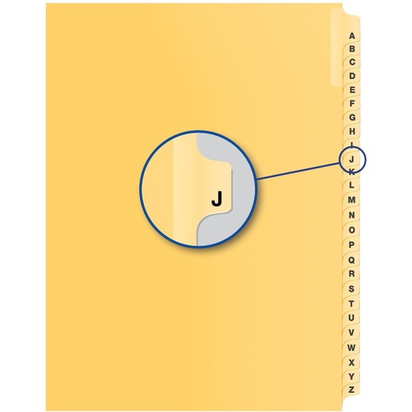 Davis Group Index Divider - Alphabet - J - Buff Divider - 25 / Pack