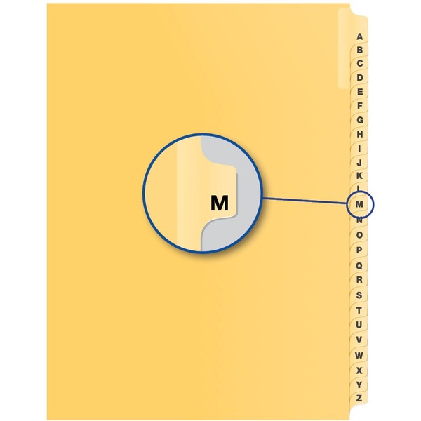 Davis Group Index Divider - Alphabet - M - Buff Divider - 25 / Pack