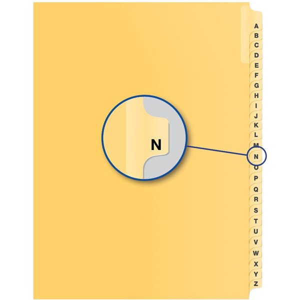 Davis Group Index Divider - Alphabet - N - Buff Divider - 25 / Pack