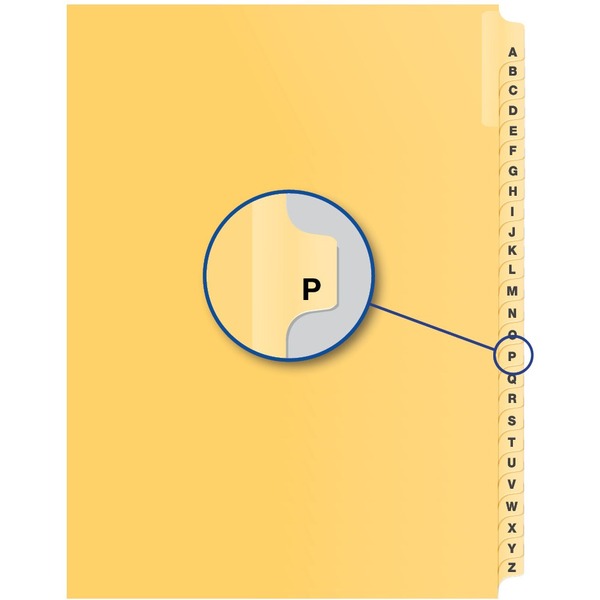 Davis Group Index Divider - Alphabet - P - Buff Divider - 25 / Pack