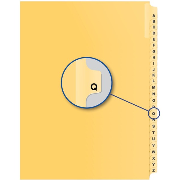 Davis Group Index Divider - Alphabet - Q - Buff Divider - 25 / Pack