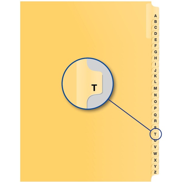 Davis Group Index Divider - Alphabet - T - Buff Divider - 25 / Pack