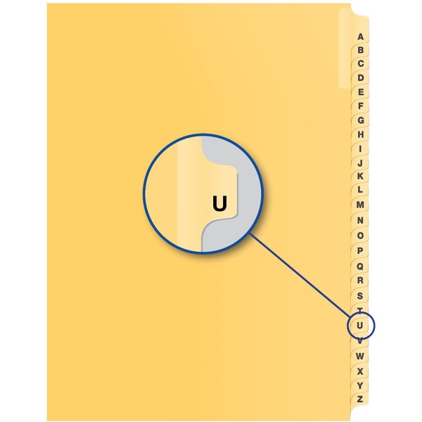 Davis Group Index Divider - Alphabet - U - Buff Divider - 25 / Pack