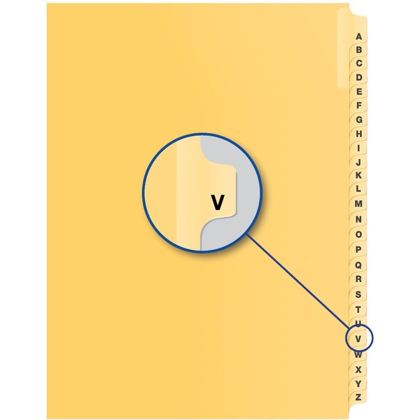Davis Group Index Divider - Alphabet - V - Buff Divider - 25 / Pack