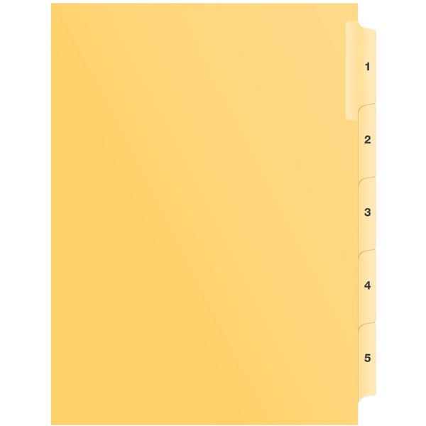 Davis Index Divider - Digit - 1-5 - Buff Divider - 1 Each