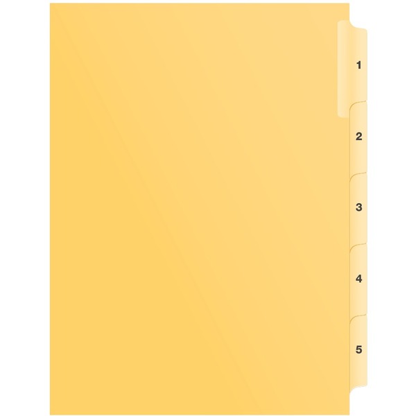 Davis Group Index Divider - Digit - 1-5 - Buff Divider - 1 Each