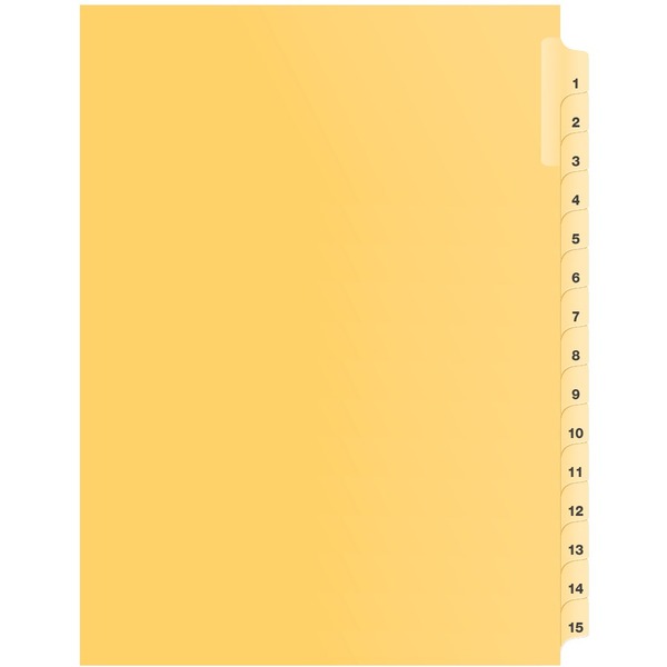 Davis Group Index Divider - Digit - 1-15 - Buff Divider - 1 Each