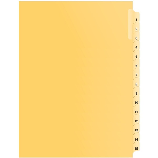 Davis Index Divider - Digit - 1-15 - Buff Divider - 1 Each