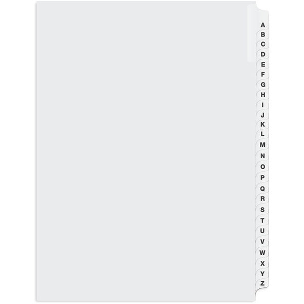Davis Group Index Divider - Printed Tab(s) - 1/25 - Alphabet - A-XYZ - 8.50" (215.90 mm) Divider Width x 11" (279.40 mm) Divider Length - White Divider - 1 Each