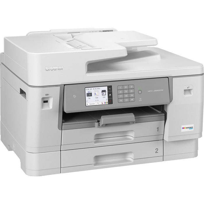 Brother MFC-J6955DW Wireless INKvestment Tank Inkjet Multifunction Printer - Color - Copier/Fax/Printer/Scanner - 1200 x 4800 dpi Print - Automatic Duplex Print - 250 sheets Input - Color Flatbed Scanner - 1200 dpi Optical Scan - Color Fax - Ethernet - Wi