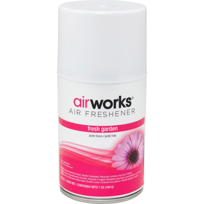 AirWorks Metered Aerosol Air Freshener Fresh Garden - Aerosol - 169901.08 L - 7 oz (198.45 g) - Fresh Garden - 12 / Carton