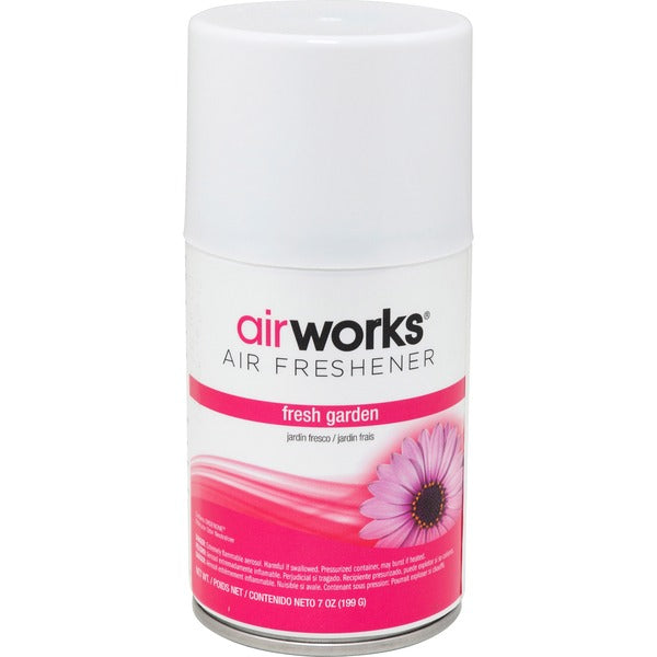 AirWorks Metered Aerosol Air Freshener Fresh Garden - Aerosol - 169901.08 L - 7 oz (198.45 g) - Fresh Garden - 12 / Carton