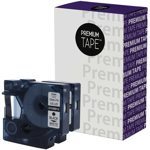 Premium Tape Label Tape - Alternative for Dymo 1926208 - 1/2" x 23' - Black on White - 1 Pack