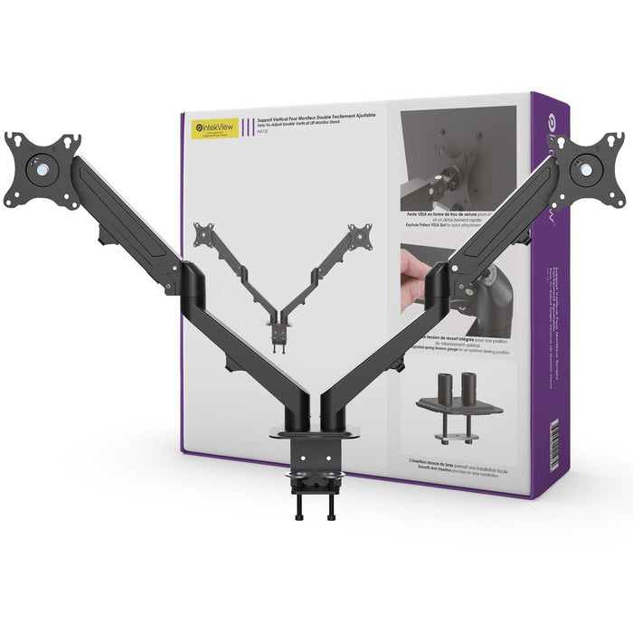 IntekView Ergonomic Monitor Mounting Arm - 2 Display(s) Supported - 1