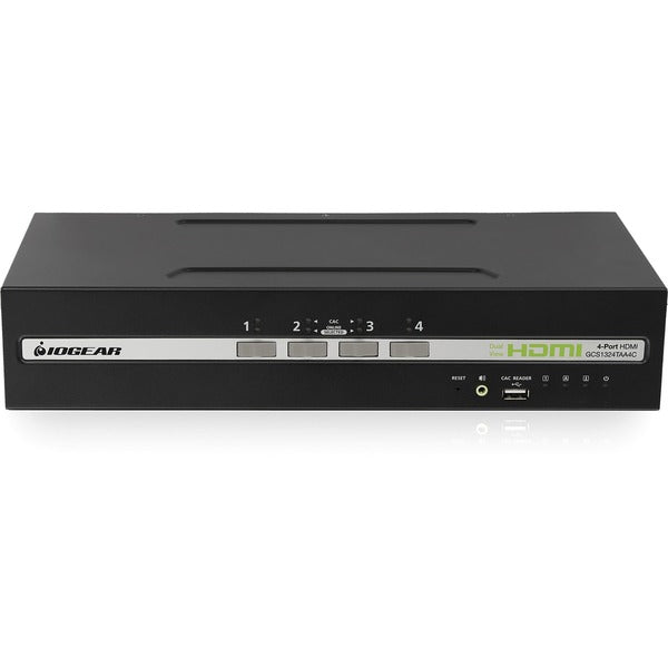 IOGEAR 4-Port Dual View HDMI Secure KVM with Audio and CAC Protection Profile v4.0 - 4 Computer(s) - 1 Local User(s) - 3840 x 2160 - 11 x USB - 10 x HDMI - TAA Compliant