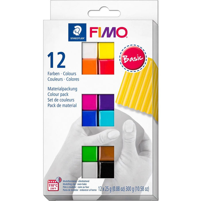 Staedtler FIMO Soft 8023 C Oven-Bake Modelling Clay - Jewelry, Accessories, Decoration, Education, Home, Classroom, Art - Assorted - Cardboard - 12 / Pack