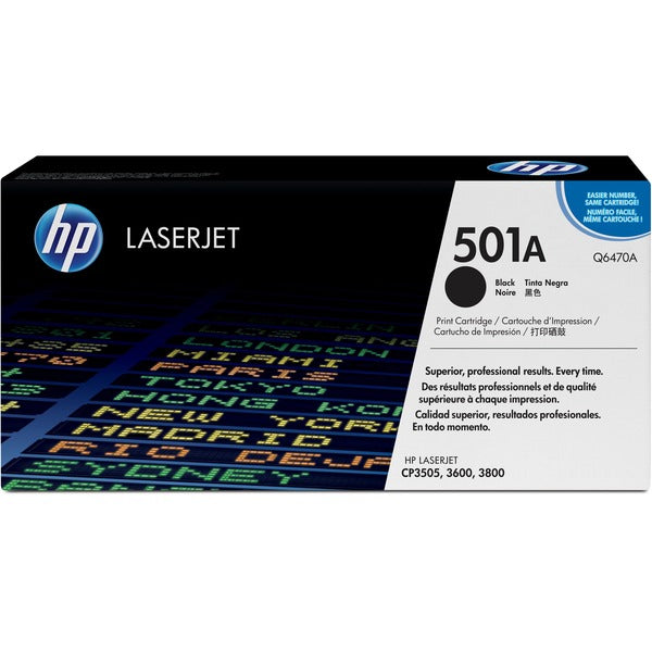 HP 501A (Q6470A) Original Toner Cartridge - Single Pack - Laser - 6000 Pages - Black - 1 Each