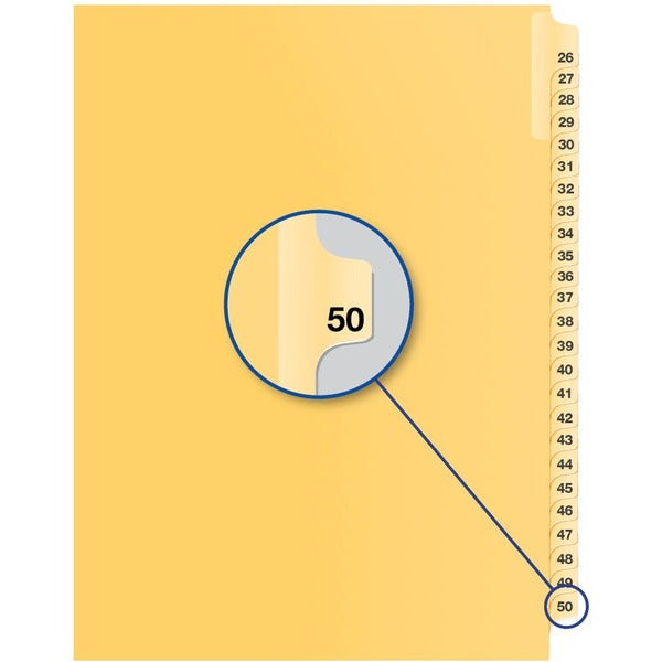 Davis Index Divider - 1/25 - Digit - 50 - 8.50" Divider Width x 11" Divider Length - Buff Divider - 25 / Pack