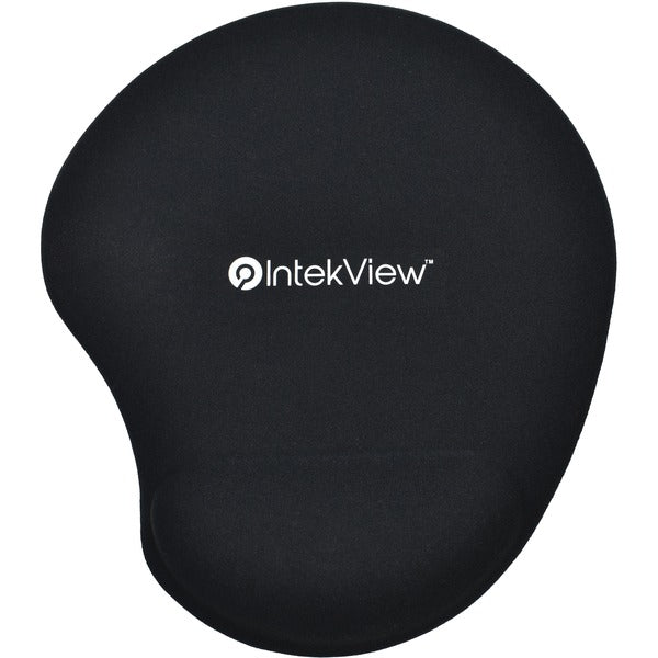 Intekview Rounded Gel Wrist Mouse Pad Black 160g - 1" (25.40 mm) x 8" (203.20 mm) Dimension - Black - Silicone - 1 Pack