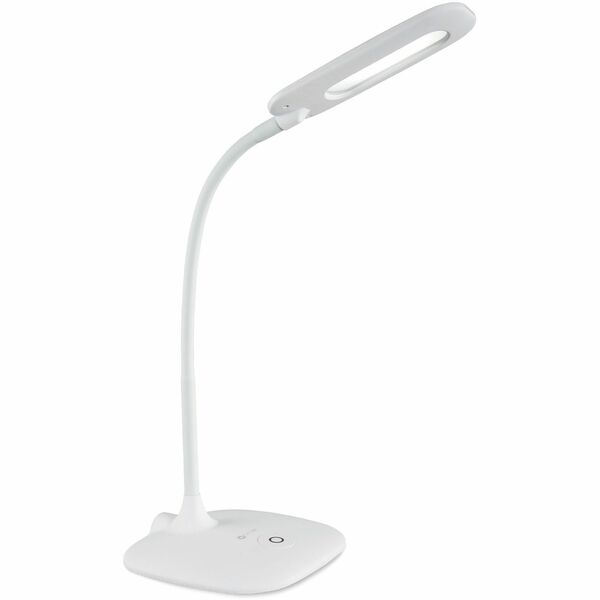 OttLite Flexible Soft Touch LED Desk Lamp - 21.25" (539.75 mm) Height - LED Bulb - Flexible Neck, Flexible, Adjustable Brightness, Touch-activated - Desk Mountable - White - for Office, Crafting, Table, Dorm Room