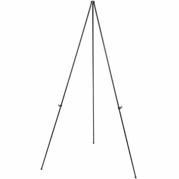 MasterVision Lightweight Instant Display Easel - 10 lb (4535.92 g) Load Capacity - 63" (1600.20 mm) Height x 37" (939.80 mm) Width - Steel - Black - For Multipurpose - Lightweight, Collapsible, Portable, Adjustable, Non-skid, Foldable, Extendable, Rubber