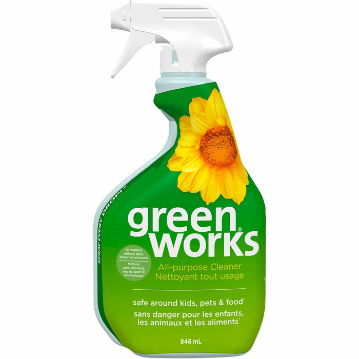 Green Works All-Purpose Cleaner, 946 mL - For Multi Surface - 946 mL - Recommended For: Grease Remover, Grime Remover, Dirt Remover, Grease Remover - Chemical-free, Fume-free, Bleach-free, Residue-free - 1 Each