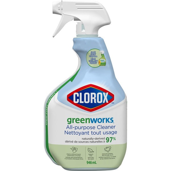 Green Works All-Purpose Cleaner, 946 mL - 32 fl oz (1 quart) - 1 Each - Chemical-free, Fume-free, Bleach-free, Residue-free