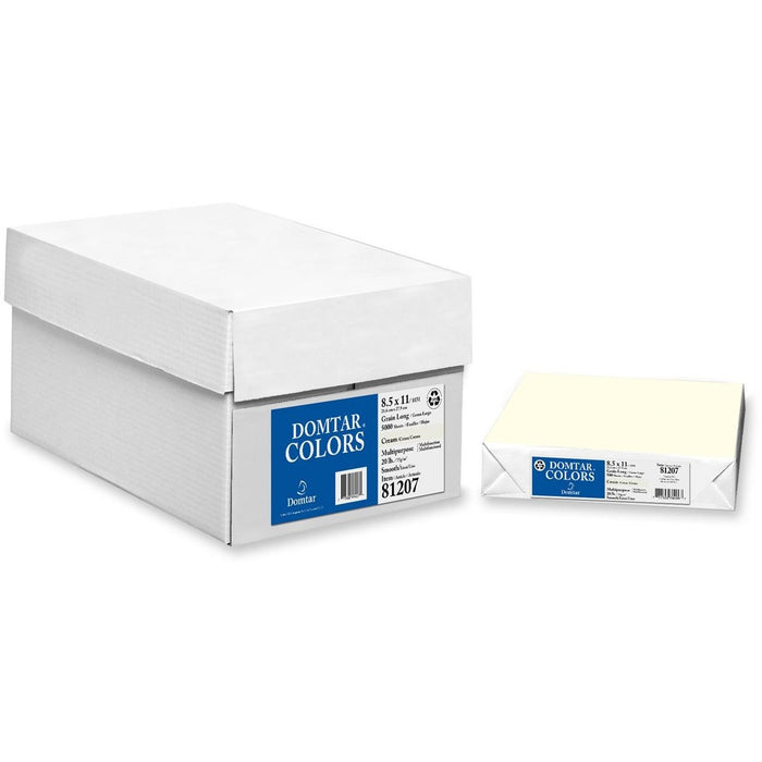 Domtar Colors Multipurpose Paper - Cream - Letter - 8 1/2" (215.90 mm) x 11" (279.40 mm) - 20 lb (9071.85 g) Basis Weight - Smooth - Acid-free, Moisture Resistant - Cream - 500 Sheets - 500 / Pack