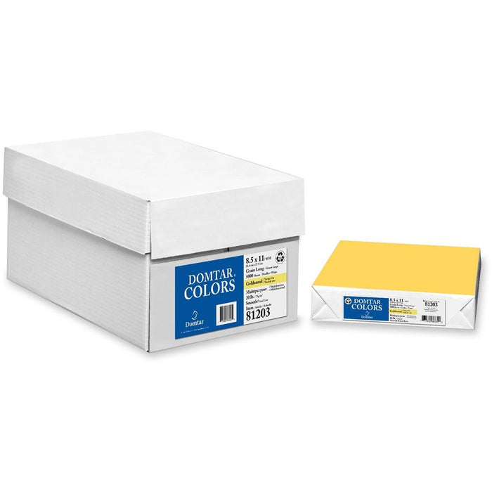 Domtar Lettermark Colors Multipurpose Coloured Paper Letter Goldenrod 500/pkg - Letter - 8 1/2" (215.90 mm) x 11" (279.40 mm) - 20 lb (9071.85 g) Basis Weight - Smooth - Acid-free, Moisture Resistant - Goldenrod - 500 Sheets - 500 / Pack