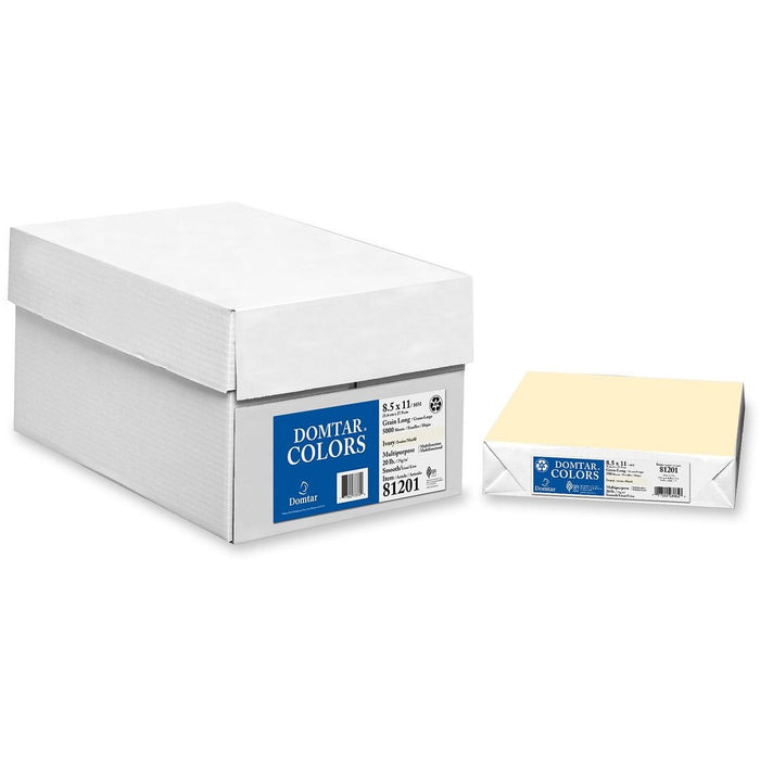 Domtar Lettermark Copy & Multipurpose Paper - Letter - 8 1/2" (215.90 mm) x 11" (279.40 mm) - 20 lb (9071.85 g) Basis Weight - Smooth - Sustainable Forestry Initiative (SFI) - Moisture Resistant - Ivory - 500 Sheets - 500 / Pack