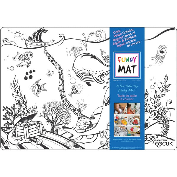 Funny Mat Drawing/Coloring Mat - Pen - Ocean - Polypropylene - 1 Each
