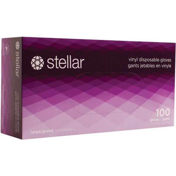 Stellar Examination Gloves - Small Size - Vinyl - Clear - For Examination