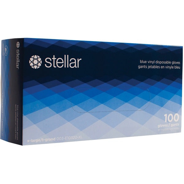 Stellar Examination Gloves - Small Size - Vinyl - Blue - For Examination