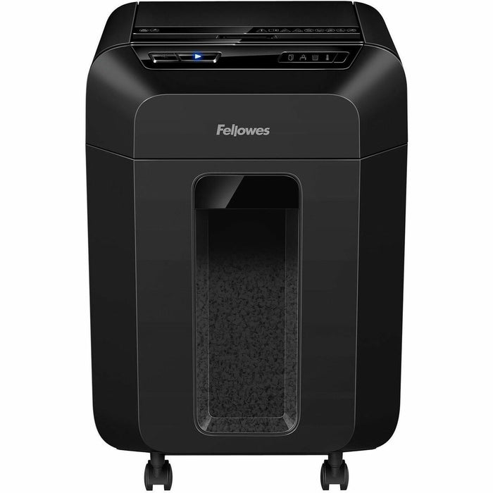 Fellowes AutoMax 100MA Auto Feed Shredder - Continuous Shredder - Micro Cut - 10 Per Pass - for shredding Credit Card, Paper, Paper Clip, Staples - P-4 - 10 Minute Run Time - 17.03 L Wastebin Capacity - Black