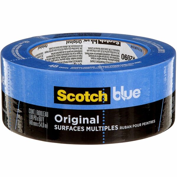 ScotchBlue Original Painter's Tape 2090-48EC, 1.88 in x 60 yd - 60 yd (54.9 m) Length x 1.88" (47.8 mm) Width - Blue - Acrylic, Paper - UV Resistant, Sunlight Resistant, Moisture Resistant, Dust Resistant - For Multi Surface, Wall, Trim, Baseboard, Tile,